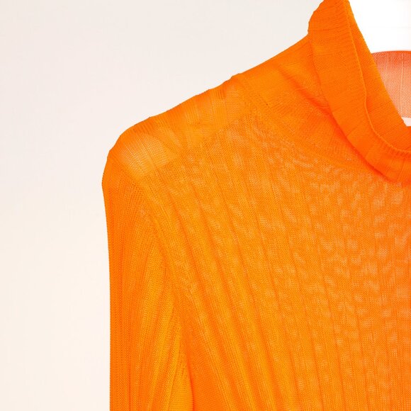 Hope Shape Orange Ribbed Turtleneck Sweater - Picture 4 of 11